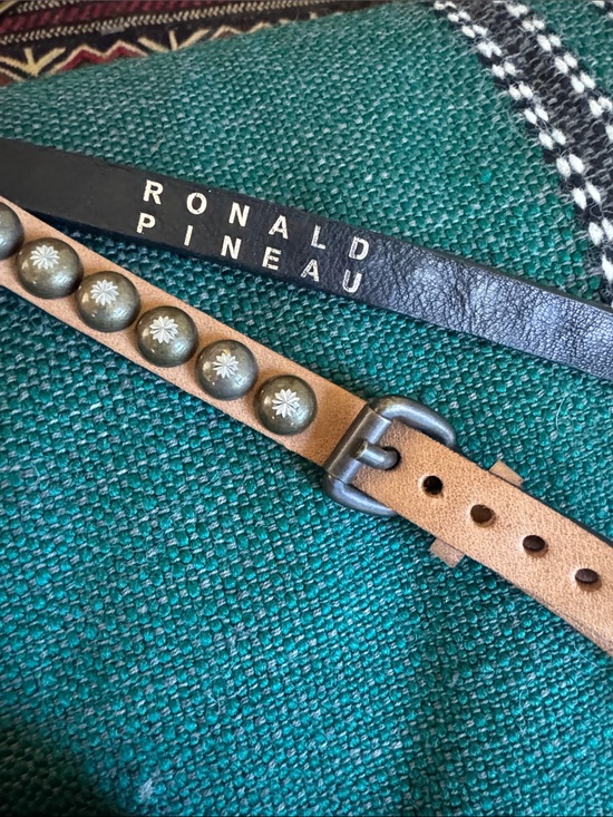 Ronald Pineau Accessories - Women's Tan Studded Leather Belt